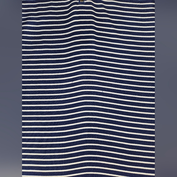 EXPRESS Blue White Striped V-neck Blouse Short Sleeve Size Large - Picture 8 of 10